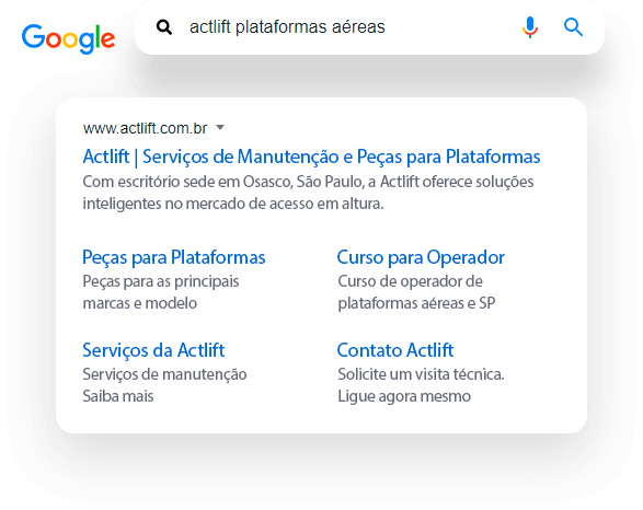 Site Profissional que aparece no Google